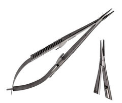 TISCO Lifecare Castroviejo Needle Holder with Lock 8 Inch Curved (Round) Stainless Steel Surgical Instrument