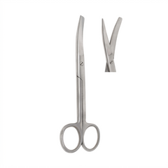 TISCO Lifecare Dressing Scissor Curved (1 Sharp x 1 Blunt Tip) 6"Stainless Steel Surgical Scissors