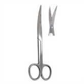 TISCO Lifecare Dressing Scissor Curved (Both Tips Pointed) 10" Stainless Steel Surgical Scissors