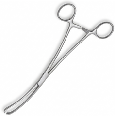 TISCO Lifecare Vulsellum Forceps 25cm (10 Inch) 1x2 Teeth Stainless Steel Surgical Instrument for Gynecological Use