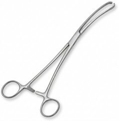 TISCO Lifecare Vulsellum Forceps 25cm (10 Inch) 1x2 Teeth Stainless Steel Surgical Instrument for Gynecological Use