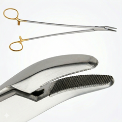 TISCO Lifecare Finochietto Needle Holder Angled Tip with T.C. 15 CM / 6 Inch Stainless Steel Surgical Instrument
