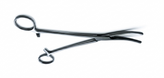 TISCO Lifecare Modified Hysterectomy Clamp 23cm (9 Inch) Curved with Longitudinal & Horizontal Serrations Stainless Steel Surgical Instrument