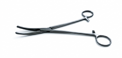 TISCO Lifecare Modified Hysterectomy Clamp 23cm (9 Inch) Curved with Longitudinal & Horizontal Serrations Stainless Steel Surgical Instrument