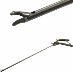 Right Hand Curved Jaw Needle Holder for Laparoscopic Surgery – Stainless Steel
