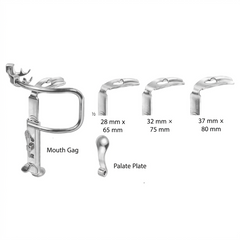TISCO Lifecare Kilner-Doughty Mouth Gag with 5 Slotted Blades Stainless Steel Surgical ENT Instrument