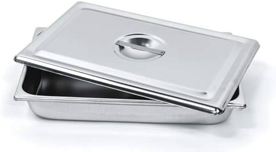 TISCO  Lifecare Instrument Tray with Cover 15x12 Inch Stainless Steel Medical Tray