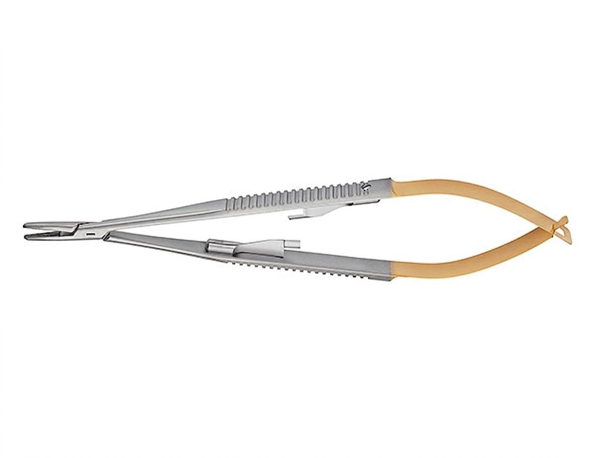 TISCO Lifecare Castroviejo Needle Holder with Lock with Tungsten Carbide 9 Inch Straight (Round)