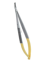 Castroviejo Needle Holder Without Lock with Tungsten Carbide (T.C.) – Straight & Curved (6″–8″)