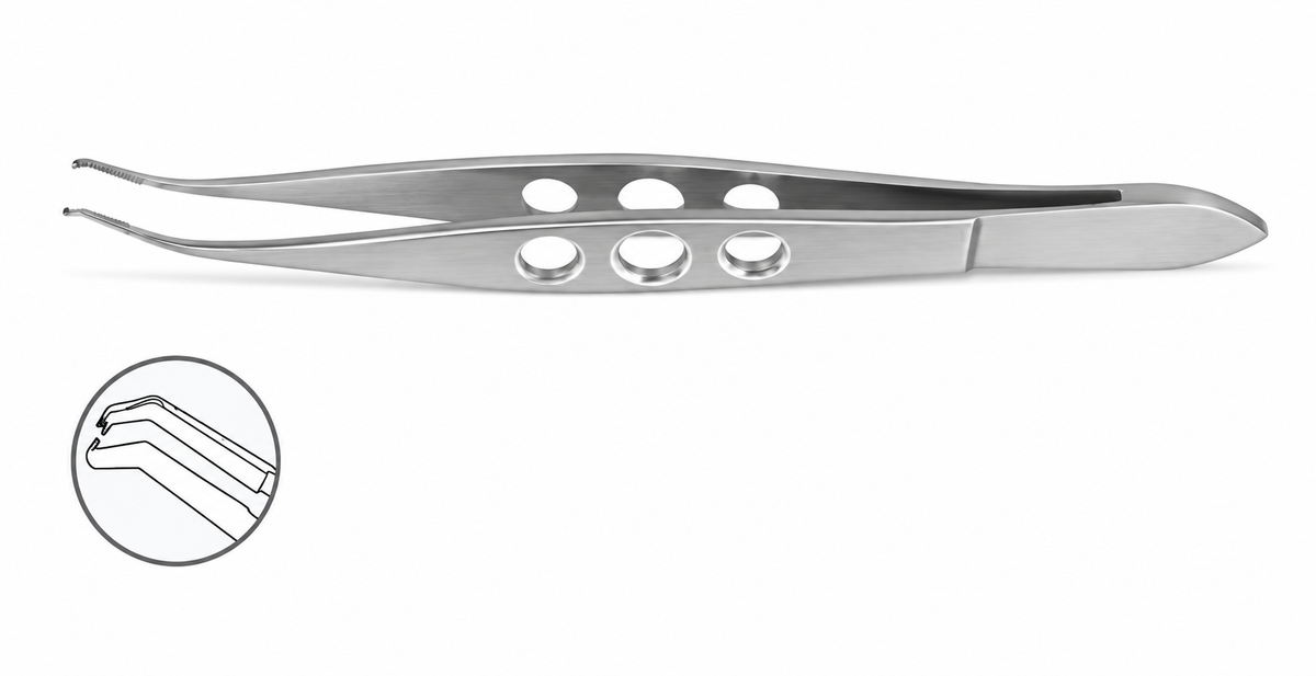 TISCO Lifecare Castroviejo Colibri Forcep Delicate 1×2 Teeth – Ultra-Precision Ophthalmic Microsurgical Instrumen