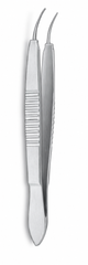 TISCO Lifecare Swiss Model Iris Forceps Curved 1×2 Teeth – Premium Ophthalmic Microsurgical Instrument