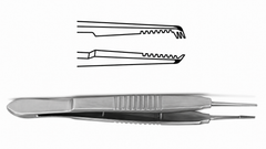TISCO Lifecare Castroviejo Suture Forcep 1×2 Teeth Angled – Precision Ophthalmic Microsurgical Instrument