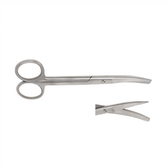 TISCO Lifecare Dressing Scissor Curved (1 Sharp x 1 Blunt Tip) 5" Stainless Steel Surgical Scissors