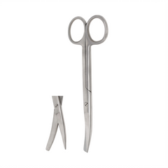 TISCO Lifecare Dressing Scissor Curved (1 Sharp x 1 Blunt Tip) 5" Stainless Steel Surgical Scissors