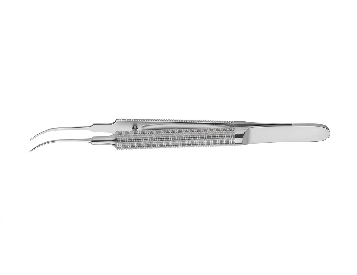 TISCO Lifecare Micro Tying Forceps Curved Small – Ultra-Precision Instrument for Delicate Microsurgical Suturing