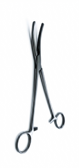 TISCO Lifecare Modified Hysterectomy Clamp 23cm (9 Inch) Curved with Longitudinal & Horizontal Serrations Stainless Steel Surgical Instrument