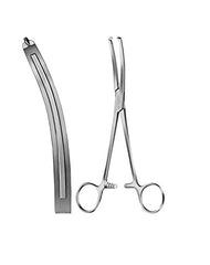 TISCO Lifecare Hysterectomy Clamp 20cm (8 Inch) Straight Atraumatic Grip Jaws Stainless Steel Surgical Instrument