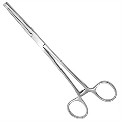 TISCO Lifecare Hysterectomy Clamp 25cm (10 Inch) Straight Atraumatic Grip Jaws Stainless Steel Surgical Instrument