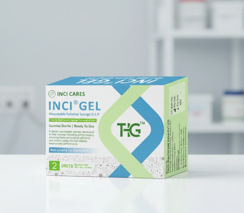 INCI INCI-GEL Heamostatic Absorbable Gelatin Sponge Set – 12Pcs, 80×50×10 mm