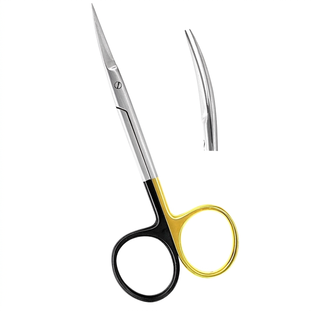TISCO LIFECARE Iris Scissors Supercut Curved 11.5 cm (4.5 Inch) TC Tungsten Carbide Stainless Steel Precision Surgical Instrument