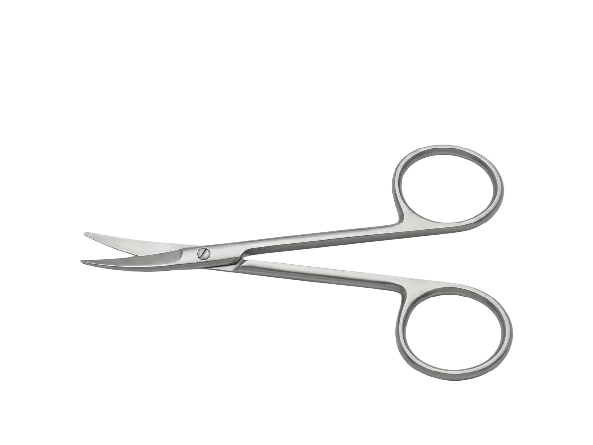 TISCO Lifecare Iris Scissors 10.5 cm. Curved Stainless Steel Ophthalmic Surgical Instrument