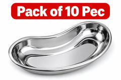 Tisco Lifecare 12-Inch Stainless Steel Kidney Tray Set (Pack of 10) – Extra-Large Reusable Utility Trays