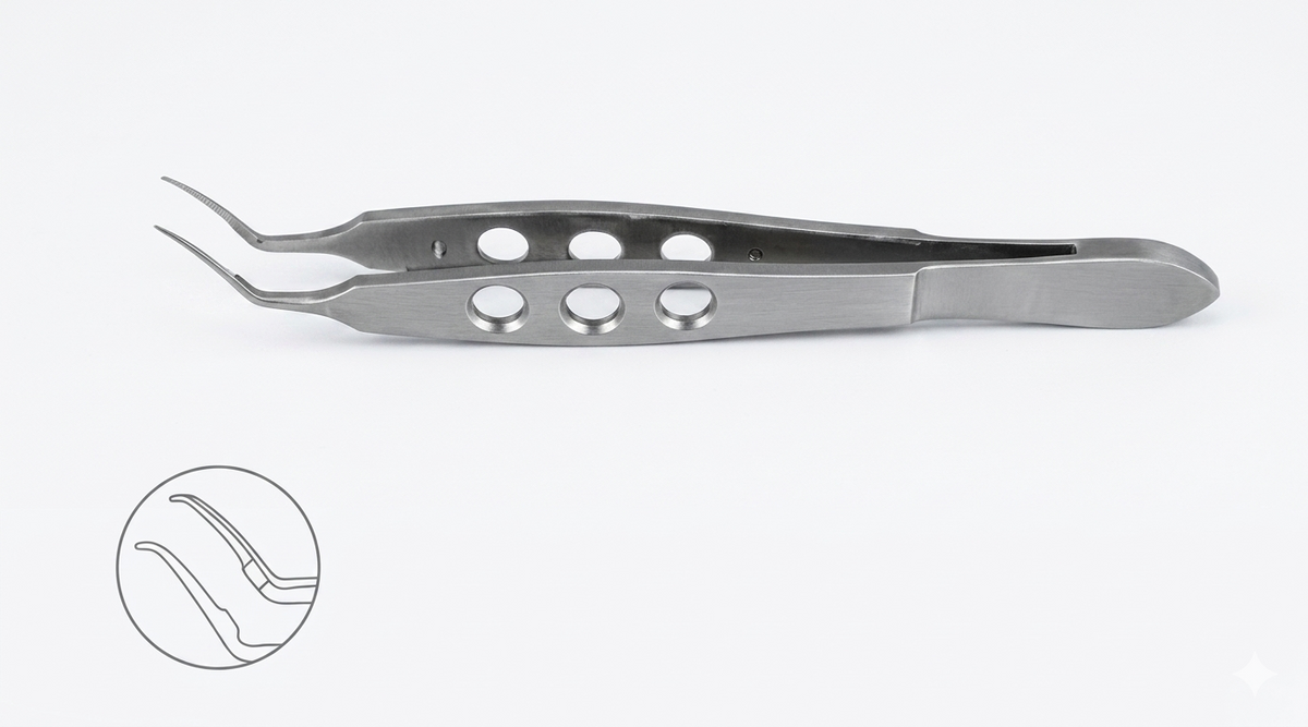 TISCO Lifecare Masket Capsulorhexis Forceps Curved – Precision Ophthalmic Surgical Instrument