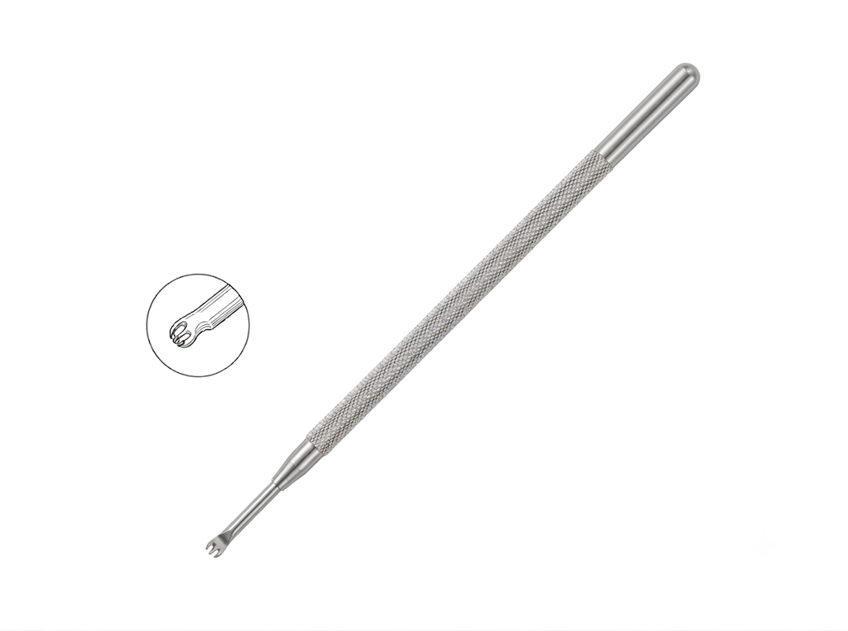 TISCO Lifecare Membrane Peelar Scratcher Claw Type Stainless Steel Ophthalmic Surgical Instrument