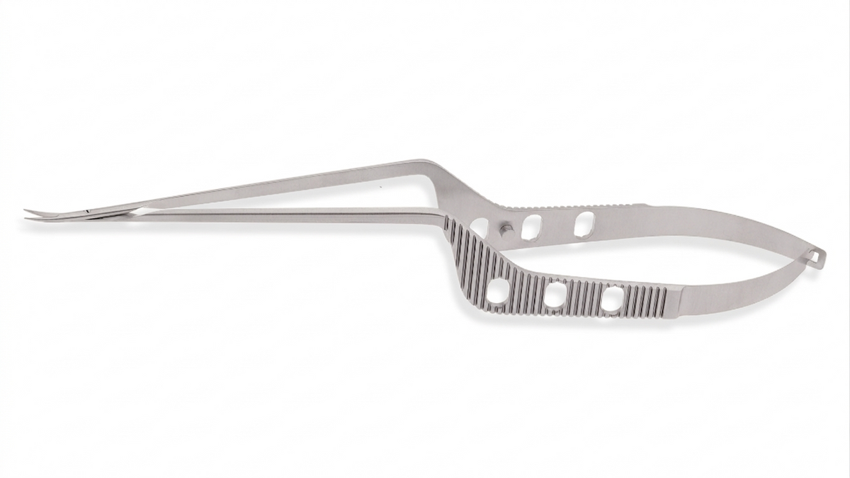TISCO LIFECARE Micro Bayonet Scissor Spring Action Curved 7 Inch – Precision Stainless Steel Microsurgical Instrument