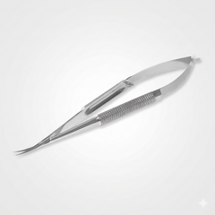 TISCO Lifecare Micro Scissor Spring Action Curved 8" (Round Pattern) – Surgical Stainless Steel Precision Instrument