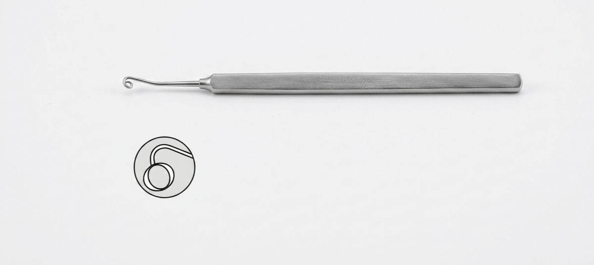 TISCO Lifecare Nightangle Capsule Polishing Curette Right Stainless Steel Ophthalmic Surgical Instrument