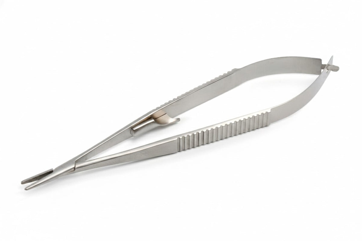 TISCO LIFECARE Castroviejo-Barraquer Needle Holder with Lock – Straight & Curved (Round) 5″–8″