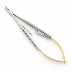 TISCO LIFECARE Castroviejo-Barraquer Needle Holder with Lock & Tungsten Carbide (T.C.) – Straight & Curved (Round) 5″–9″