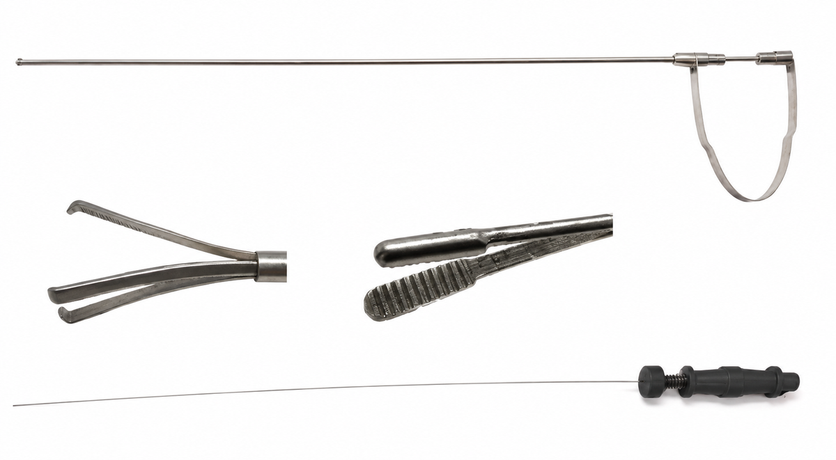TISCO Lifecare PCNL Forceps 3Fr – Reusable Stainless Steel Percutaneous Nephrolithotomy Stone Grasping Forceps